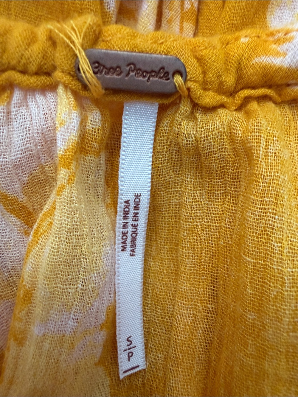Free People Lille Halter Yellow Floral Dress Boho Open Back Side Cutouts Size S - Picture 10 of 11